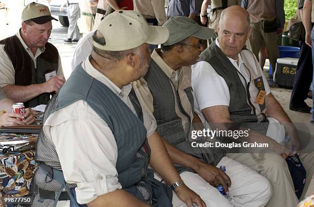 Bennie Thompson, William J. Jefferson and Robin Hayes at the 10th Annual Great Congressional Shoot-Out at Prince George's Shooting Center in Glenn...