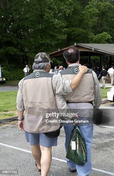 Mike Honda and Dennis Cardoza at the10th Annual Great Congressional Shoot-Out at Prince George's Shooting Center in Glenn Dale, Maryland.