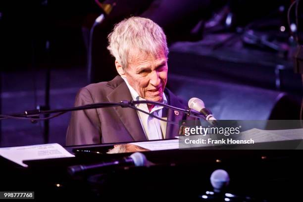 American pianist and composer Burt Bacharach performs live on stage during a concert at the Admiralspalast on July 14, 2018 in Berlin, Germany.