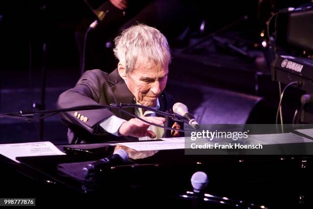 American pianist and composer Burt Bacharach performs live on stage during a concert at the Admiralspalast on July 14, 2018 in Berlin, Germany.