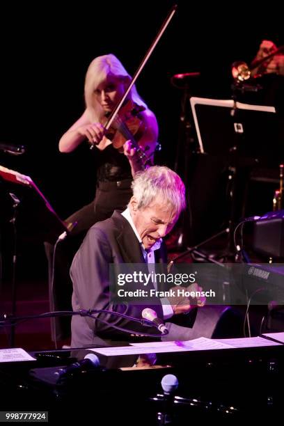 American pianist and composer Burt Bacharach performs live on stage during a concert at the Admiralspalast on July 14, 2018 in Berlin, Germany.