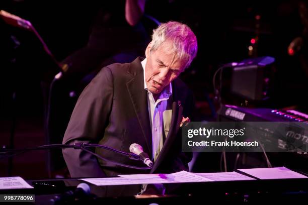 American pianist and composer Burt Bacharach performs live on stage during a concert at the Admiralspalast on July 14, 2018 in Berlin, Germany.