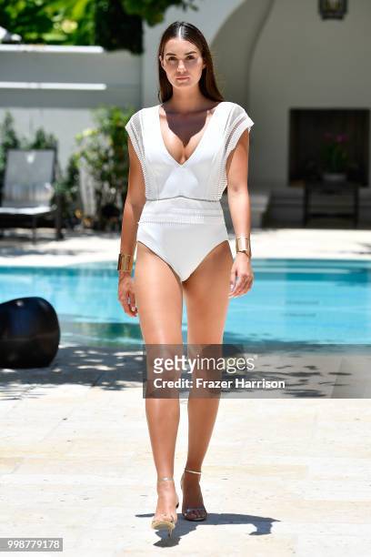 Model walks the runway at Gottex Cruise 2019 Runway Show on July 14, 2018 in Miami Beach, Florida.