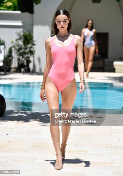 Model walks the runway at Gottex Cruise 2019 Runway Show on July 14, 2018 in Miami Beach, Florida.