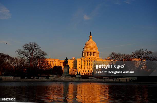 The U.S. Capitol sits quiet before the arrival of President Barack Obama to make his State of the Union address to the members of Congress in the...