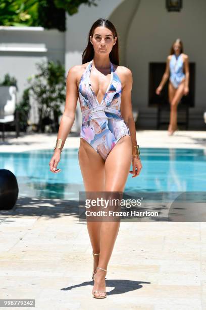 Model walks the runway at Gottex Cruise 2019 Runway Show on July 14, 2018 in Miami Beach, Florida.