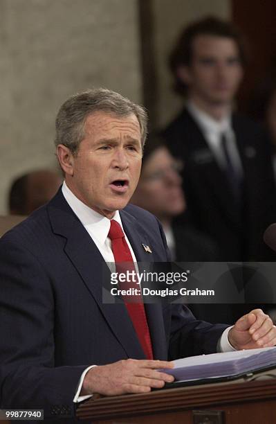 President George W. Bush during his State of the Union Address.