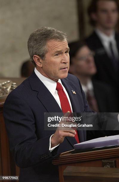 President George W. Bush during his State of the Union Address.