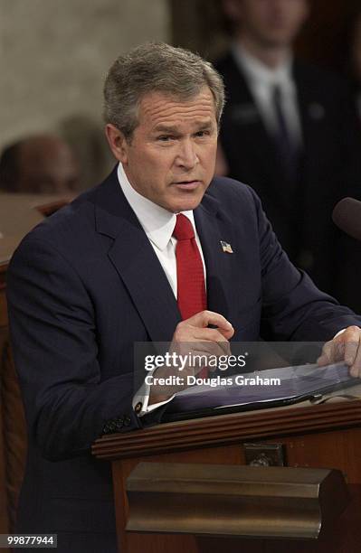 President George W. Bush during his State of the Union Address.