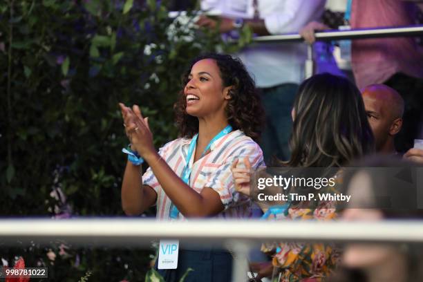 Rochelle Humes attends as Barclaycard present British Summer Time Hyde Park at Hyde Park on July 14, 2018 in London, England.