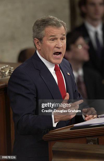 President George W. Bush during his State of the Union Address.