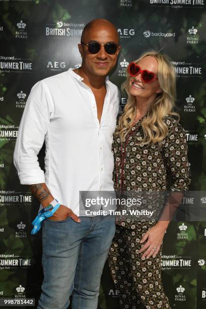 Emma Bunton and Jade Jones attend as Barclaycard present British Summer Time Hyde Park at Hyde Park on July 14, 2018 in London, England.