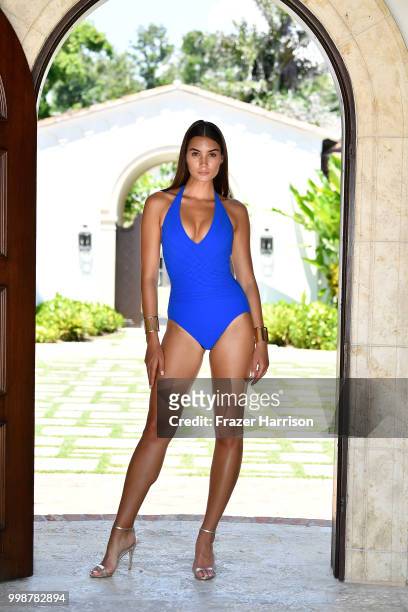Model poses at Gottex Cruise 2019 Runway Show on July 14, 2018 in Miami Beach, Florida.