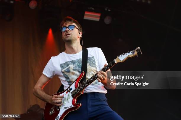 Justin Young of The Vaccines performs on Main Stage at Latitude Festival in Henham Park Estate on July 14, 2018 in Southwold, England.