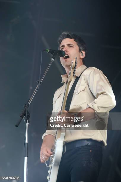 Freddie Cowan of The Vaccines performs on Main Stage at Latitude Festival in Henham Park Estate on July 14, 2018 in Southwold, England.