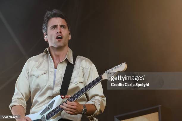 Freddie Cowan of The Vaccines performs on Main Stage at Latitude Festival in Henham Park Estate on July 14, 2018 in Southwold, England.