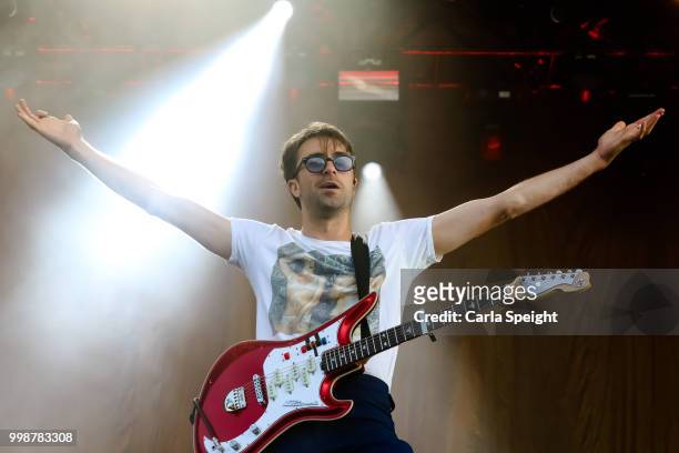 Justin Young of The Vaccines performs on Main Stage at Latitude Festival in Henham Park Estate on July 14, 2018 in Southwold, England.