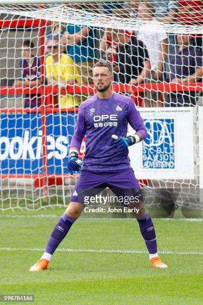 Ben Hamer of Huddersfield Town during the pre-season friendly between Accrington Stanley and Huddersfield Town at The Crown Ground,on July 14, 2018...