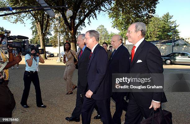 Senator Mitch McConnell, R-KY and his legal team, Ken Star, Jan Baran and Floyd Abrams make their way to the U.S. Supreme Court for oral arguments in...