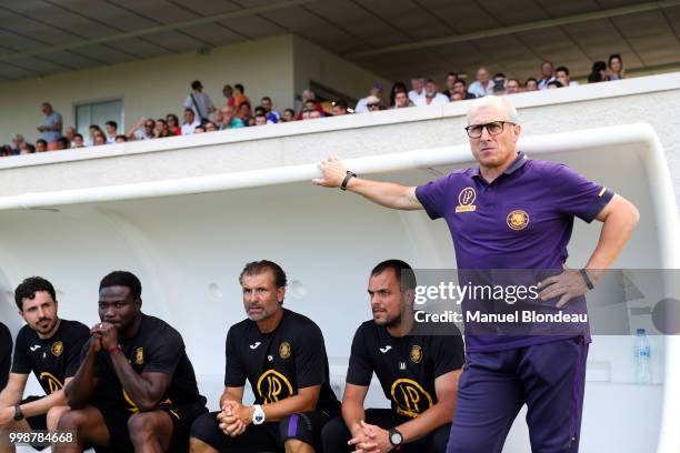 Head coach Alain Casanova of Toulouse during a friendly match between Toulouse and Ajaccio on July 14, 2018 in Toulouse, France.