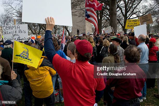 Tea Party Protest in the Upper Senate Park near the Taft Memorial in Washington, D.C. March 16, 2010.