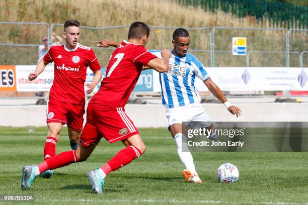 Tom Ince of Huddersfield Town during the pre-season friendly between Accrington Stanley and Huddersfield Town at The Crown Ground,on July 14, 2018 in...