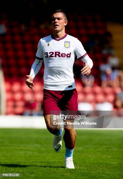 Jack Grealish of Aston Villa during the Pre-Season Friendly match between Kidderminster Harriers and Aston Villa at the Aggborough Stadium on July...