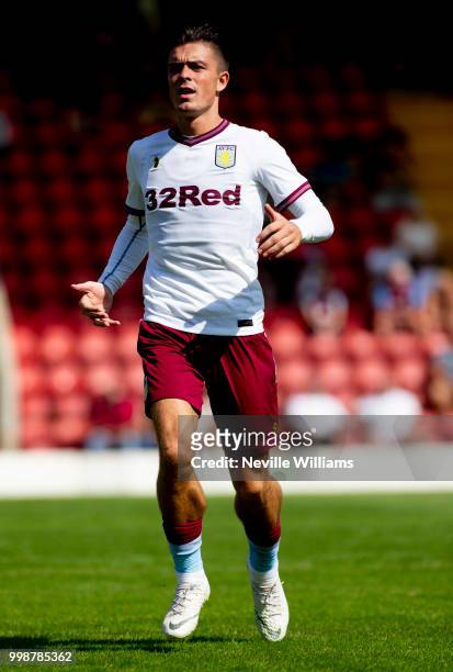 Jack Grealish of Aston Villa during the Pre-Season Friendly match between Kidderminster Harriers and Aston Villa at the Aggborough Stadium on July...