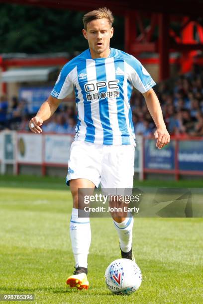 Chris Löwe of Huddersfield Town during the pre-season friendly between Accrington Stanley and Huddersfield Town at The Crown Ground,on July 14, 2018...