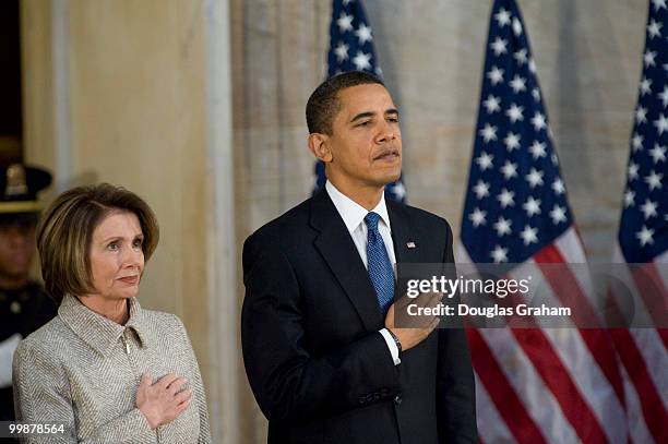 Speaker of the House Nancy Pelosi, D-CA., and President Barack Obama during the tribute in celebration of the Bicentennial of Abraham Lincoln's birth...