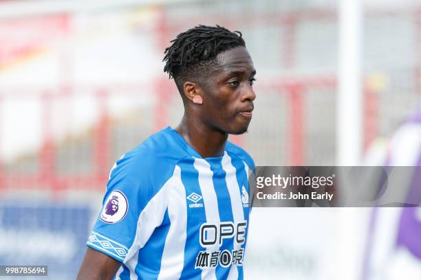 Terence Kongolo of Huddersfield Town during the pre-season friendly between Accrington Stanley and Huddersfield Town at The Crown Ground,on July 14,...
