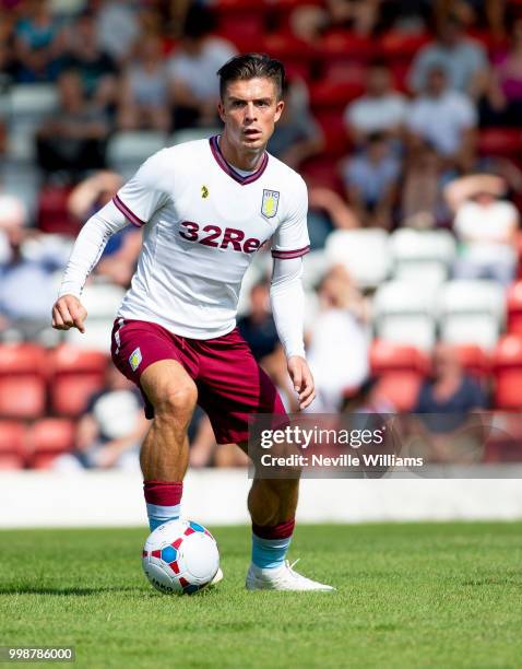 Jack Grealish of Aston Villa during the Pre-Season Friendly match between Kidderminster Harriers and Aston Villa at the Aggborough Stadium on July...