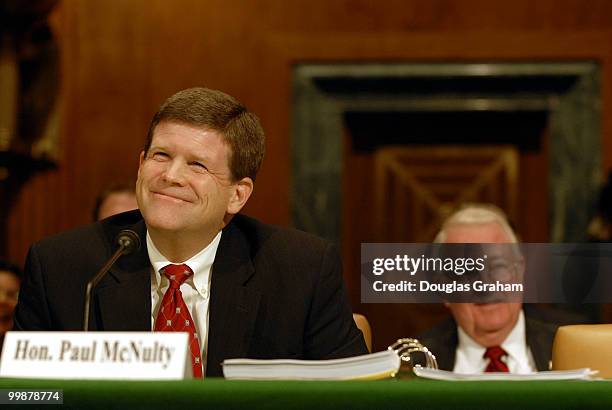 Deputy Attorney General Paul McNulty and former Attorney General Edwin Meese, chairman, Center for Legal and Judicial Studies at The Heritage...