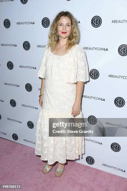 Drew Barrymore attends the Beautycon Festival LA 2018 at the Los Angeles Convention Center on July 14, 2018 in Los Angeles, California.