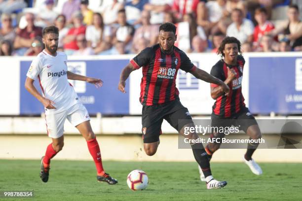 Joshua King of Bournemouth controls the ball during AFC Bournemouth v Sevilla, pre-season friendly, at La Manga Club Football Centre on July 14, 2018...