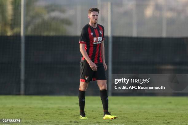 Jack Simpson of Bournemouth walks during AFC Bournemouth v Sevilla, pre-season friendly, at La Manga Club Football Centre on July 14, 2018 in Murcia,...