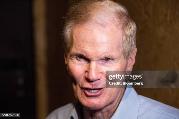 Senator Bill Nelson, a Democrat from Florida, speaks to members of the media during a Vecinos de Nelson canvass kickoff event in the Little Havana...