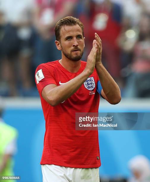 Harry Kane of England is seen during the 2018 FIFA World Cup Russia 3rd Place Playoff match between Belgium and England at Saint Petersburg Stadium...