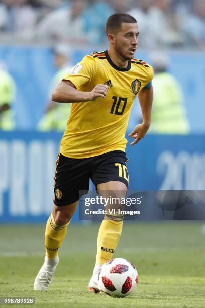 Eden Hazard of Belgium during the 2018 FIFA World Cup Play-off for third place match between Belgium and England at the Saint Petersburg Stadium on...