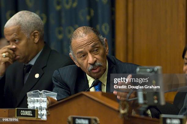 Hank Johnson, D-GA and John Conyers, D-MI., during the Subcommittee on Commercial and Administrative Law Subcommittee Meeting to Consider Subpoena...