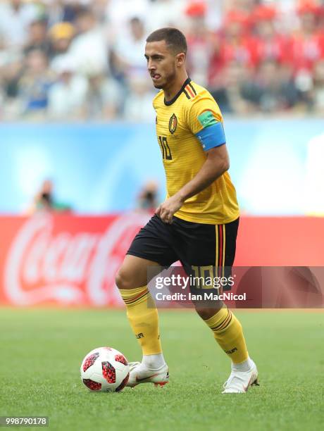 Eden Hazard of Belgium is seen during the 2018 FIFA World Cup Russia 3rd Place Playoff match between Belgium and England at Saint Petersburg Stadium...