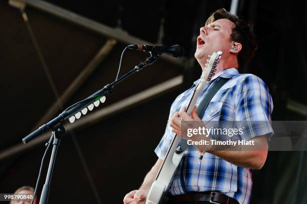 Jim Adkins of Jimmy Eat World performs on Day Two of the Forecastle Festival on July 14, 2018 in Louisville, Kentucky.