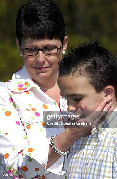 Cheryl and Dillon Franz during the ceremony at the 7th Annual "In Memory Day" to honor 137 Vietnam veterans posthumously, who died prematurely due to...