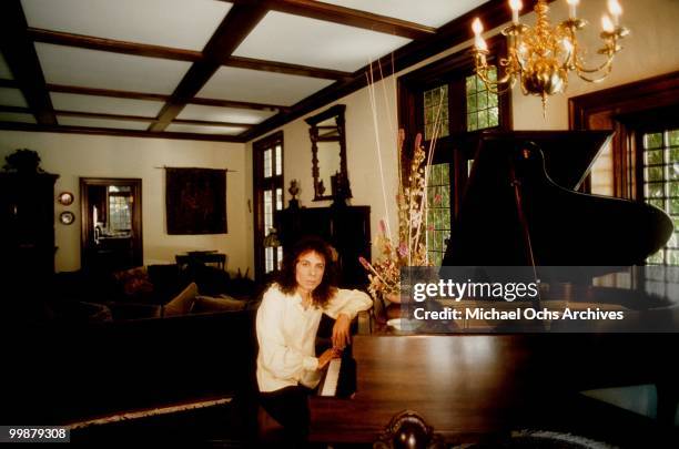 Ronnie James Dio poses for a portrait in 1987 in Los Angeles, California.