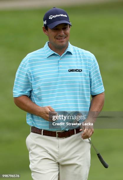 Johnson Wagner reacts on the 14th hole during the third round of the John Deere Classic at TPC Deere Run on July 14, 2018 in Silvis, Illinois.