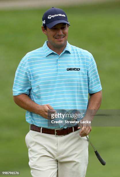 Johnson Wagner reacts on the 14th hole during the third round of the John Deere Classic at TPC Deere Run on July 14, 2018 in Silvis, Illinois.