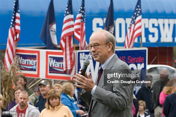 Congressman Rick Boucher, D-VA., greets constituents during a democratic rally and meet and greet at the Wise County Courthouse in downtown Wise...