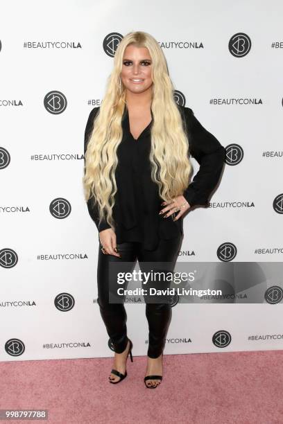 Jessica Simpson attends the Beautycon Festival LA 2018 at the Los Angeles Convention Center on July 14, 2018 in Los Angeles, California.