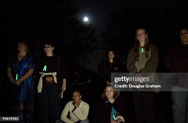 The traditional full moon celebration that attracted about 85 to 100 participants at the Jefferson Memoral for Pagan rituals, drumming, and dancing...