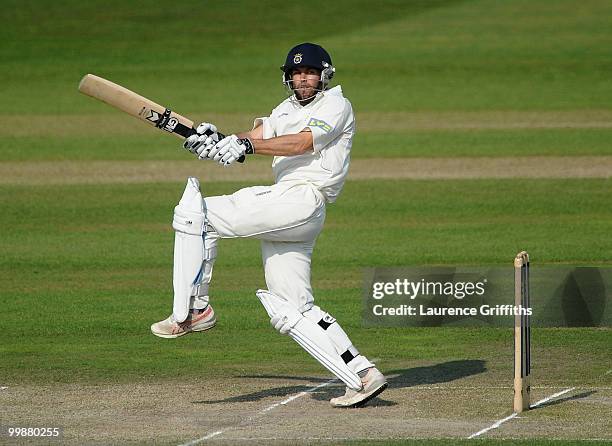 Neil McKenzie of Hampshire hits out during the LV County Championship match between Nottinghamshire and Hampshire at Trent Bridge on May 18, 2010 in...